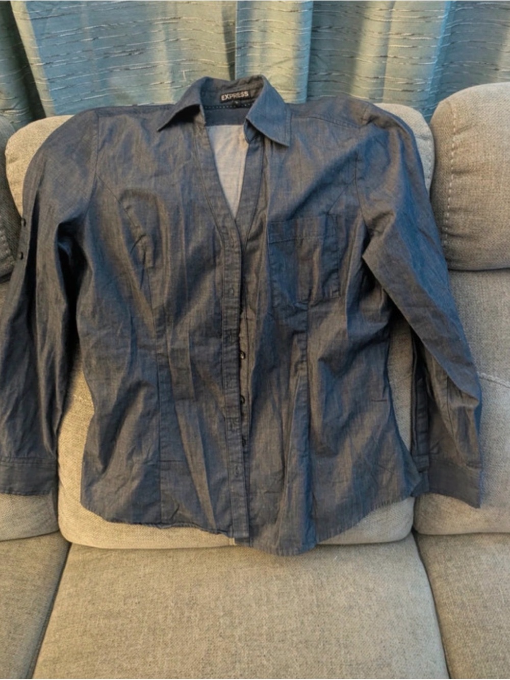 Express Dark Blue Button-Up Jacket